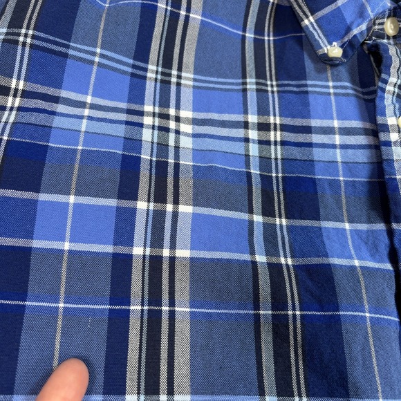 Polo Ralph Lauren‎ Oxford Shirt Men's 2XB Blue Cotton Plaid Pocket Flesh Pony - Picture 11 of 14